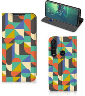 B2Ctelecom Bookcase Motorola G8 Plus Smart Cover Funky Retro