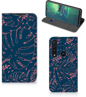 B2Ctelecom Bookcase Motorola G8 Plus Smartphone Hoesje Palm Leaves