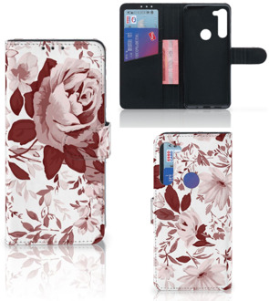 B2Ctelecom Bookcase Motorola G8 Power GSM Hoesje Watercolor Flowers