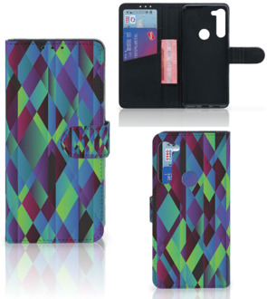 B2Ctelecom Bookcase Motorola G8 Power Hoesje Abstract Green Blue