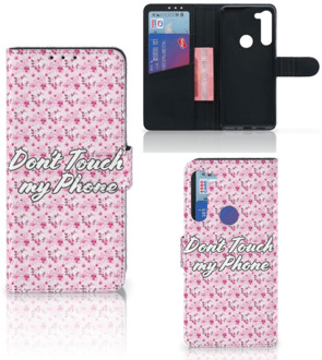 B2Ctelecom Bookcase Motorola G8 Power Hoesje Flowers Pink DTMP