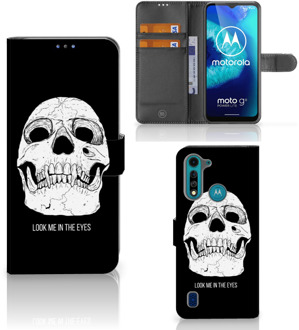 B2Ctelecom Bookcase Motorola G8 Power Lite GSM Hoesje Skull Eyes