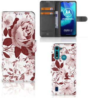 B2Ctelecom Bookcase Motorola G8 Power Lite GSM Hoesje Watercolor Flowers