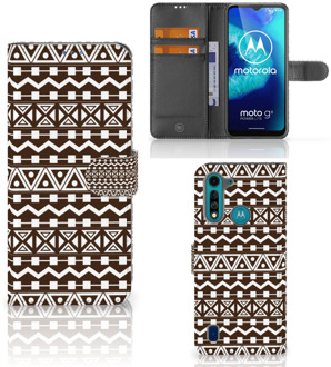 B2Ctelecom Bookcase Motorola G8 Power Lite Hoesje Aztec Brown