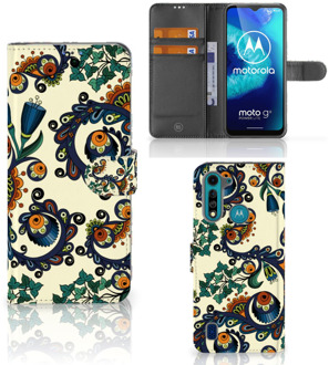 B2Ctelecom Bookcase Motorola G8 Power Lite Hoesje Barok Flower