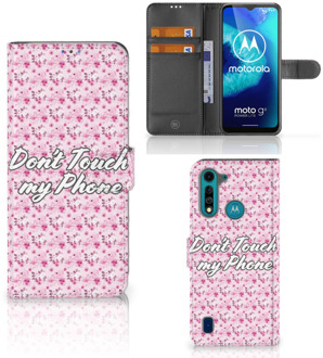 B2Ctelecom Bookcase Motorola G8 Power Lite Hoesje Flowers Pink DTMP