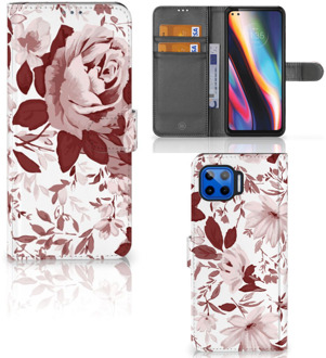 B2Ctelecom Bookcase Motorola Moto G 5G Plus GSM Hoesje Watercolor Flowers