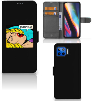 B2Ctelecom Bookcase Motorola Moto G 5G Plus Hoesje Popart Oh Yes