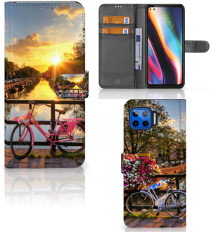 B2Ctelecom Bookcase Motorola Moto G 5G Plus Telefoon Hoesje Amsterdamse Grachten