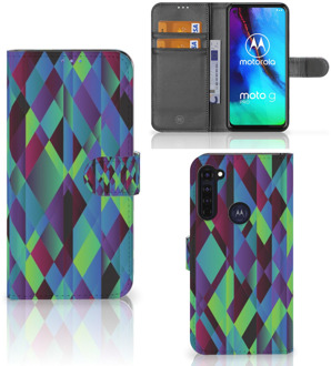 B2Ctelecom Bookcase Motorola Moto G Pro Hoesje Abstract Green Blue