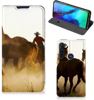 B2Ctelecom Bookcase Motorola Moto G Pro Smart Cover Cowboy