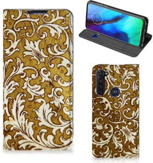 B2Ctelecom Bookcase Motorola Moto G Pro Telefoonhoesje Barok Goud