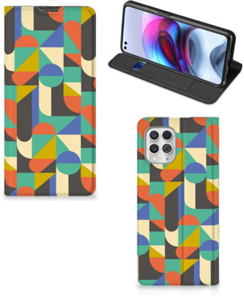 B2Ctelecom Bookcase Motorola Moto G100 Smart Cover Funky Retro