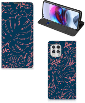 B2Ctelecom Bookcase Motorola Moto G100 Smartphone Hoesje Palm Leaves