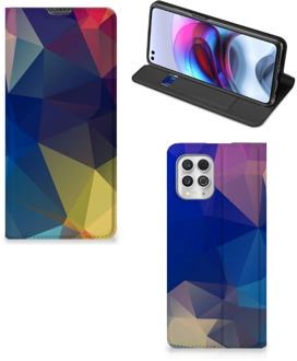 B2Ctelecom Bookcase Motorola Moto G100 Telefoon Hoesje Polygon Dark