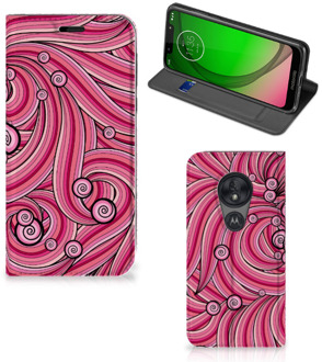 B2Ctelecom Bookcase Motorola Moto G7 Play Swirl Pink