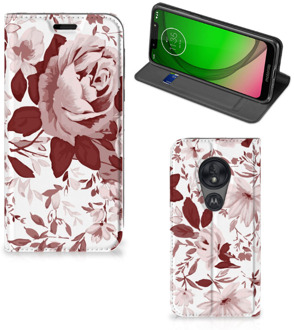 B2Ctelecom Bookcase Motorola Moto G7 Play Watercolor Flowers