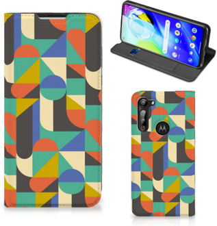 B2Ctelecom Bookcase Motorola Moto G8 Power Smart Cover Funky Retro