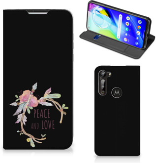 B2Ctelecom Bookcase Motorola Moto G8 Power Telefoonhoesje Boho Text