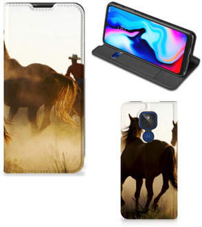 B2Ctelecom Bookcase Motorola Moto G9 Play Smart Cover Cowboy