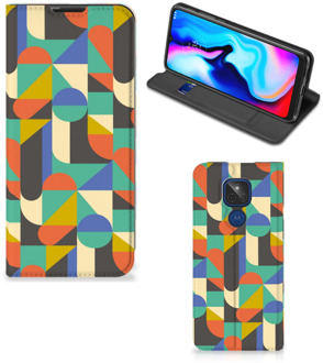 B2Ctelecom Bookcase Motorola Moto G9 Play Smart Cover Funky Retro