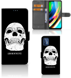 B2Ctelecom Bookcase Motorola Moto G9 Plus GSM Hoesje Skull Eyes