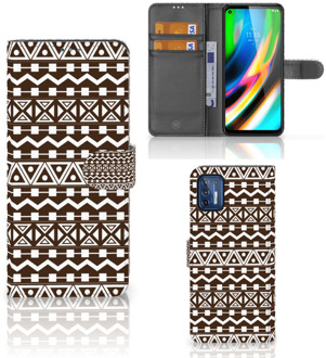 B2Ctelecom Bookcase Motorola Moto G9 Plus Hoesje Aztec Brown