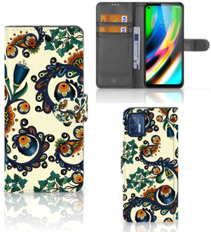 B2Ctelecom Bookcase Motorola Moto G9 Plus Hoesje Barok Flower