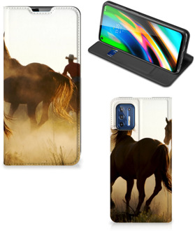 B2Ctelecom Bookcase Motorola Moto G9 Plus Smart Cover Cowboy