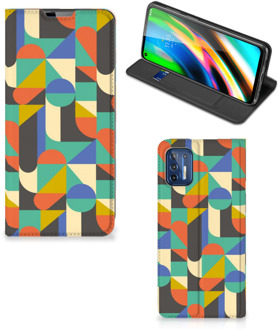 B2Ctelecom Bookcase Motorola Moto G9 Plus Smart Cover Funky Retro