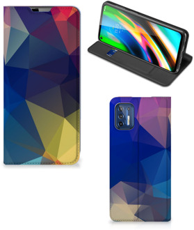 B2Ctelecom Bookcase Motorola Moto G9 Plus Telefoon Hoesje Polygon Dark