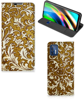 B2Ctelecom Bookcase Motorola Moto G9 Plus Telefoonhoesje Barok Goud