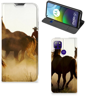 B2Ctelecom Bookcase Motorola Moto G9 Power Smart Cover Cowboy