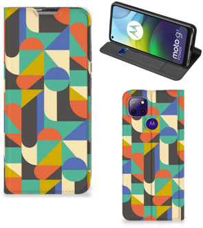 B2Ctelecom Bookcase Motorola Moto G9 Power Smart Cover Funky Retro