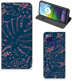 B2Ctelecom Bookcase Motorola Moto G9 Power Smartphone Hoesje Palm Leaves