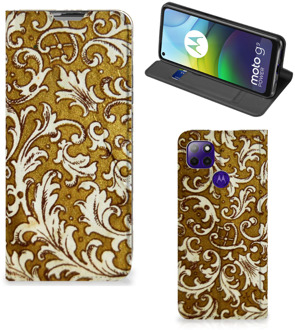 B2Ctelecom Bookcase Motorola Moto G9 Power Telefoonhoesje Barok Goud