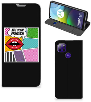 B2Ctelecom Bookcase Motorola Moto G9 Power Telefoonhoesje Popart Princess