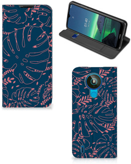 B2Ctelecom Bookcase Nokia 1.4 Smartphone Hoesje Palm Leaves