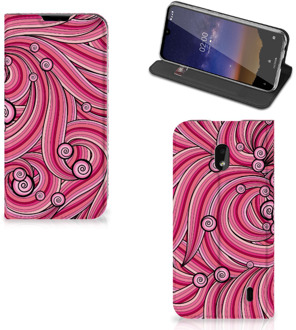 B2Ctelecom Bookcase Nokia 2.2 Swirl Pink