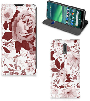 B2Ctelecom Bookcase Nokia 2.3 Watercolor Flowers