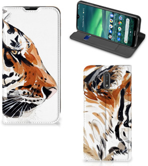 B2Ctelecom Bookcase Nokia 2.3 Watercolor Tiger