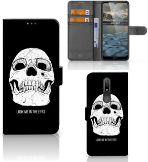 B2Ctelecom Bookcase Nokia 2.4 GSM Hoesje Skull Eyes