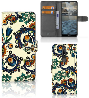 B2Ctelecom Bookcase Nokia 2.4 Hoesje Barok Flower