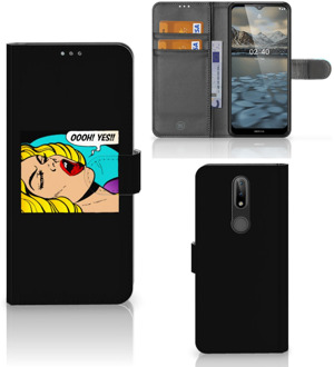 B2Ctelecom Bookcase Nokia 2.4 Hoesje Popart Oh Yes