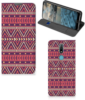 B2Ctelecom Bookcase Nokia 2.4 Smart Cover Aztec Purple