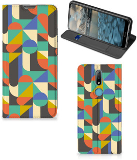 B2Ctelecom Bookcase Nokia 2.4 Smart Cover Funky Retro