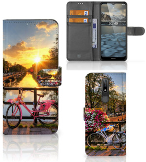 B2Ctelecom Bookcase Nokia 2.4 Telefoon Hoesje Amsterdamse Grachten