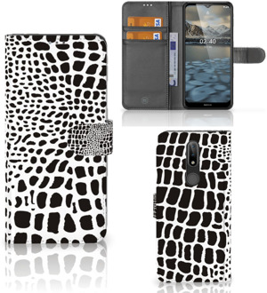 B2Ctelecom Bookcase Nokia 2.4 Telefoon Hoesje Slangenprint