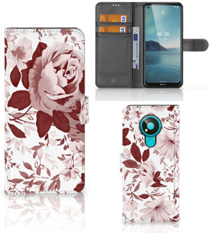 B2Ctelecom Bookcase Nokia 3.4 GSM Hoesje Watercolor Flowers