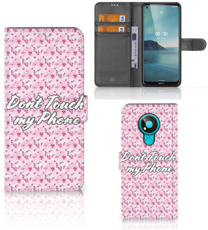 B2Ctelecom Bookcase Nokia 3.4 Hoesje Flowers Pink DTMP